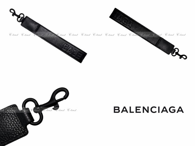 BALENCIAGA バレンシアガ ドキュメントケース クラッチ バッグ ストラップ ロゴ シボ革 イタリア製 新品 ☆ 1090 ブラック J614 ..